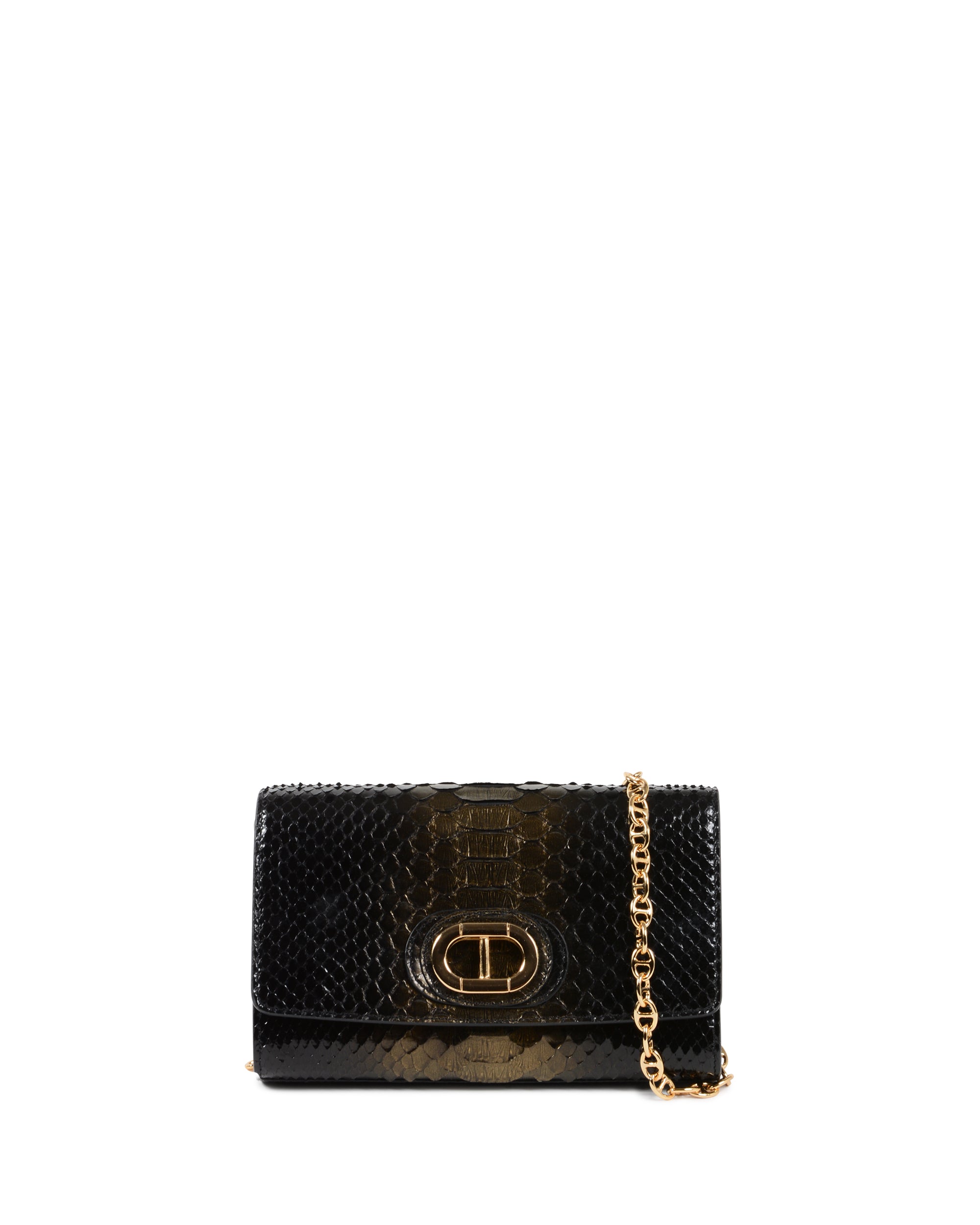 PB03 CLUTCH SMALL PITONE BLACK GOLD