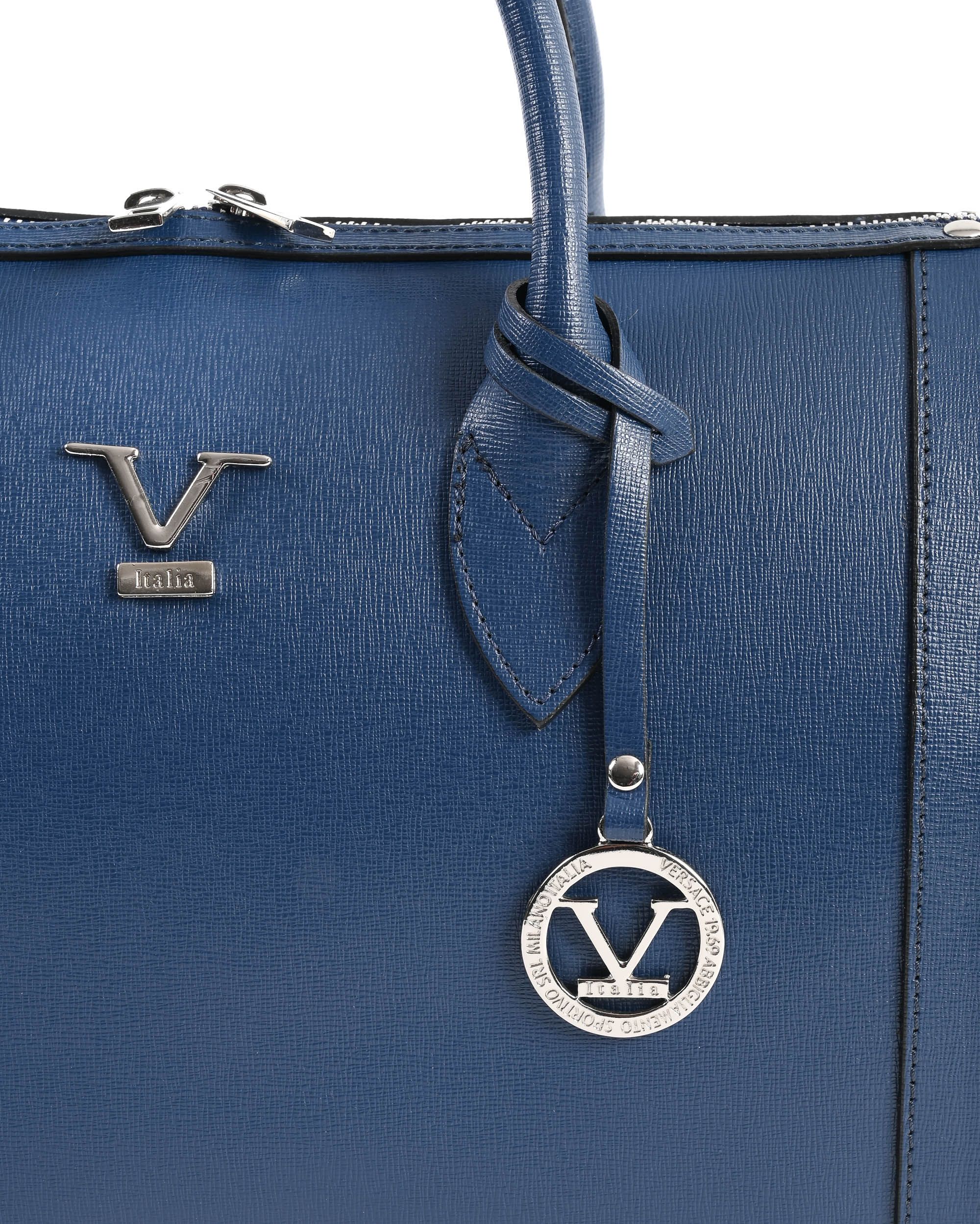 V014-S SAFFIANO BLUE JEANS